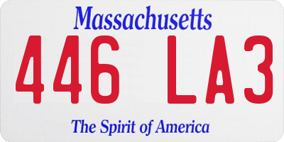 MA license plate 446LA3