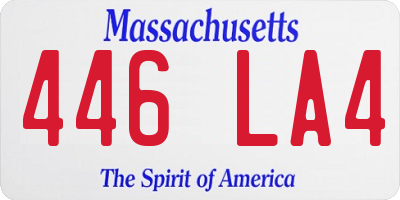 MA license plate 446LA4
