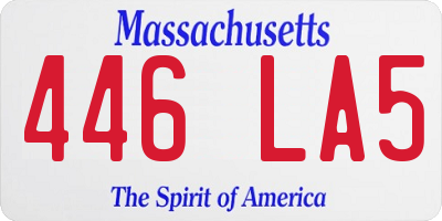 MA license plate 446LA5