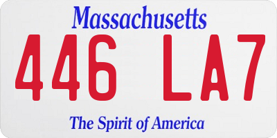 MA license plate 446LA7
