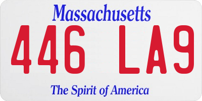 MA license plate 446LA9