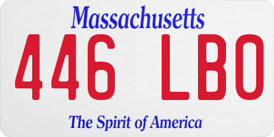 MA license plate 446LB0