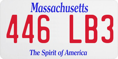 MA license plate 446LB3