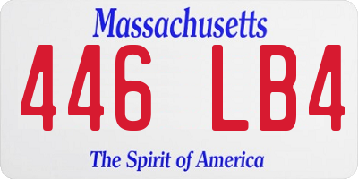 MA license plate 446LB4
