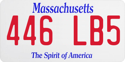 MA license plate 446LB5