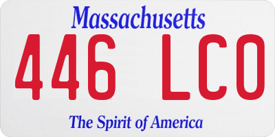 MA license plate 446LC0