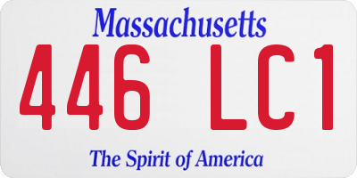 MA license plate 446LC1
