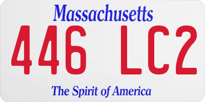 MA license plate 446LC2