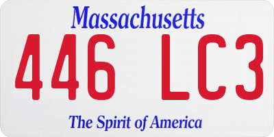 MA license plate 446LC3
