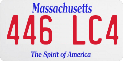 MA license plate 446LC4