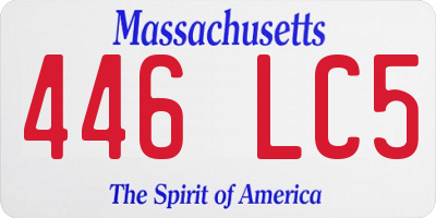 MA license plate 446LC5