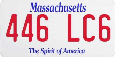 MA license plate 446LC6