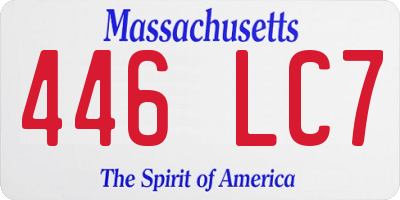 MA license plate 446LC7