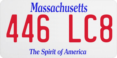 MA license plate 446LC8