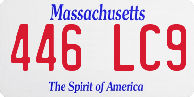 MA license plate 446LC9