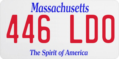 MA license plate 446LD0