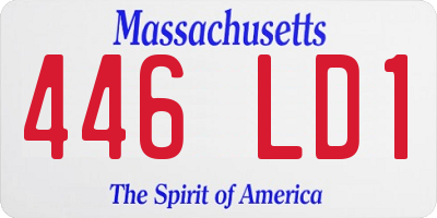 MA license plate 446LD1