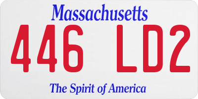 MA license plate 446LD2