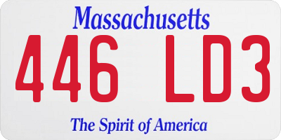 MA license plate 446LD3