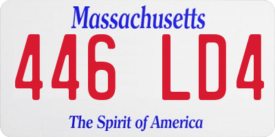 MA license plate 446LD4