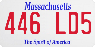 MA license plate 446LD5