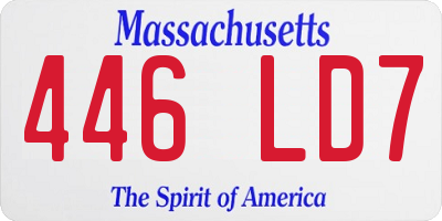 MA license plate 446LD7