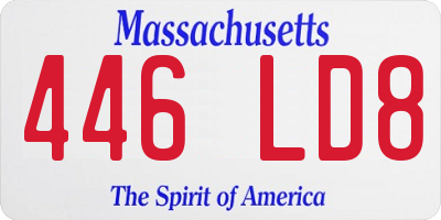 MA license plate 446LD8