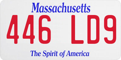 MA license plate 446LD9