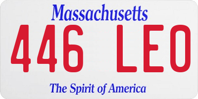 MA license plate 446LE0