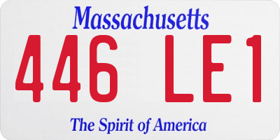 MA license plate 446LE1