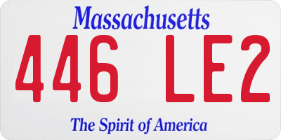 MA license plate 446LE2