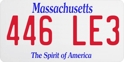 MA license plate 446LE3
