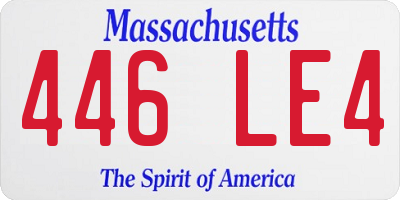 MA license plate 446LE4