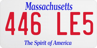 MA license plate 446LE5