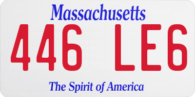 MA license plate 446LE6