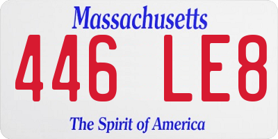 MA license plate 446LE8