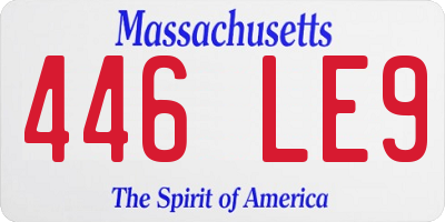 MA license plate 446LE9