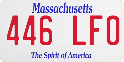 MA license plate 446LF0