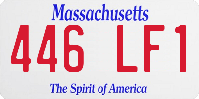 MA license plate 446LF1