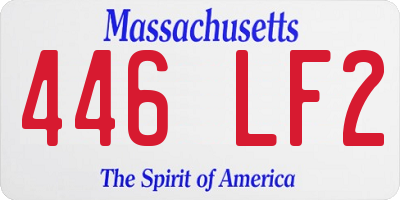 MA license plate 446LF2
