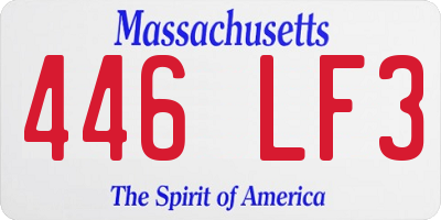 MA license plate 446LF3