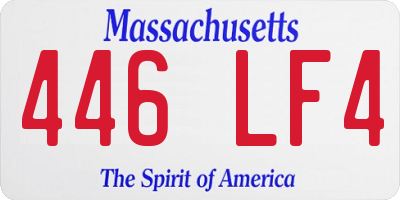 MA license plate 446LF4