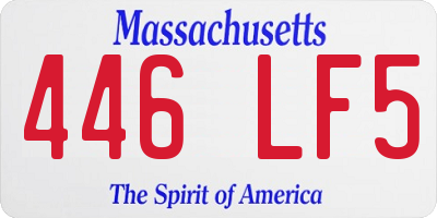 MA license plate 446LF5