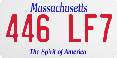 MA license plate 446LF7