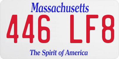MA license plate 446LF8