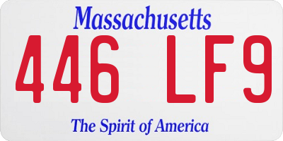MA license plate 446LF9