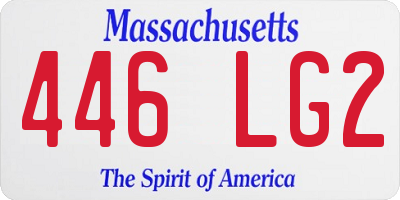 MA license plate 446LG2
