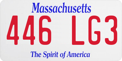 MA license plate 446LG3