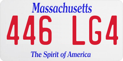 MA license plate 446LG4