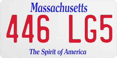 MA license plate 446LG5